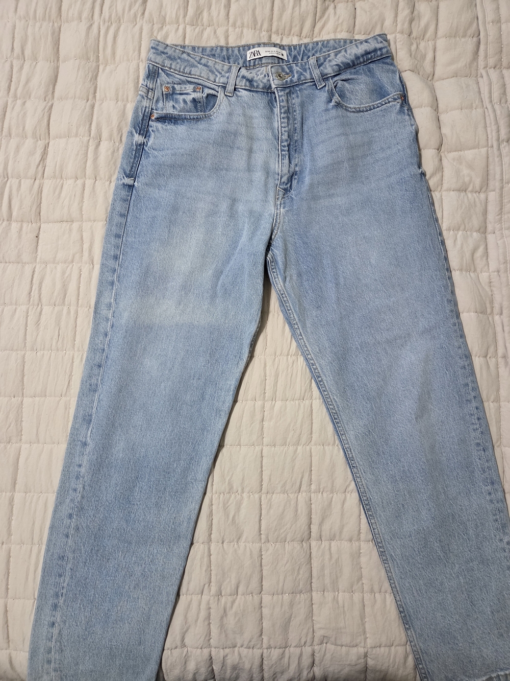 Zara Light Blue Straight Leg Jeans